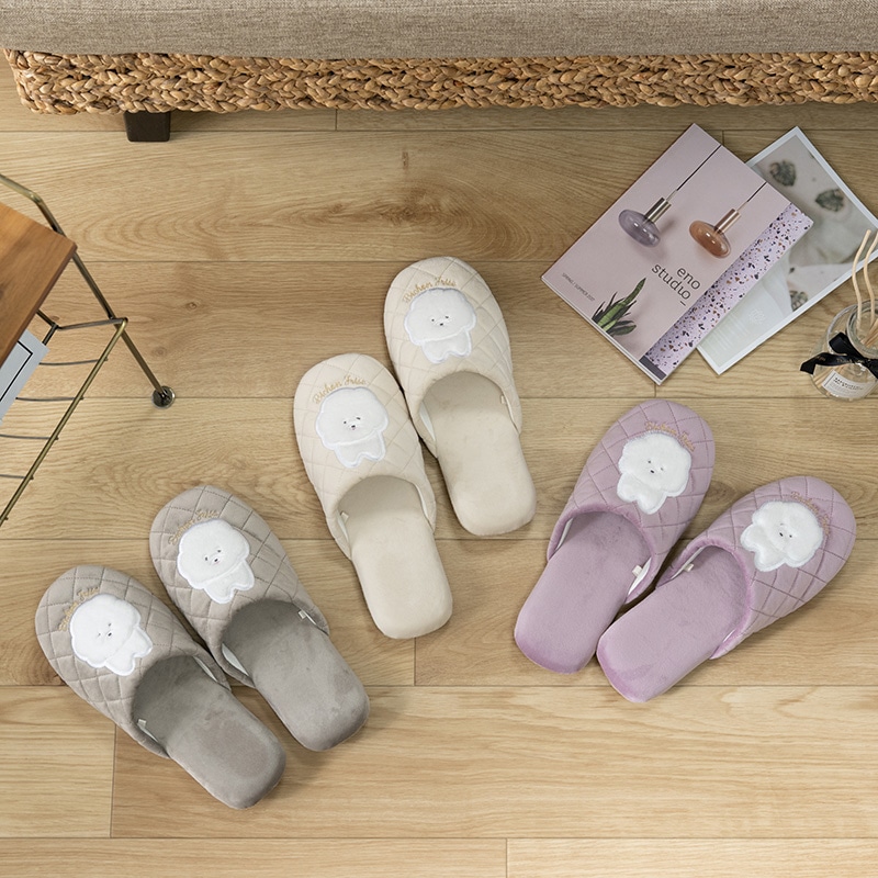 SDS ビション スリッパ 適応サイズ:約22～24cm ベージュ/グレー/ピンク