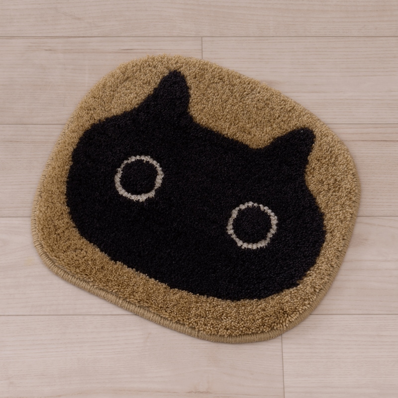 アツコマタノ チェアマット MEME 約32×35cm キャメル/アイボリー