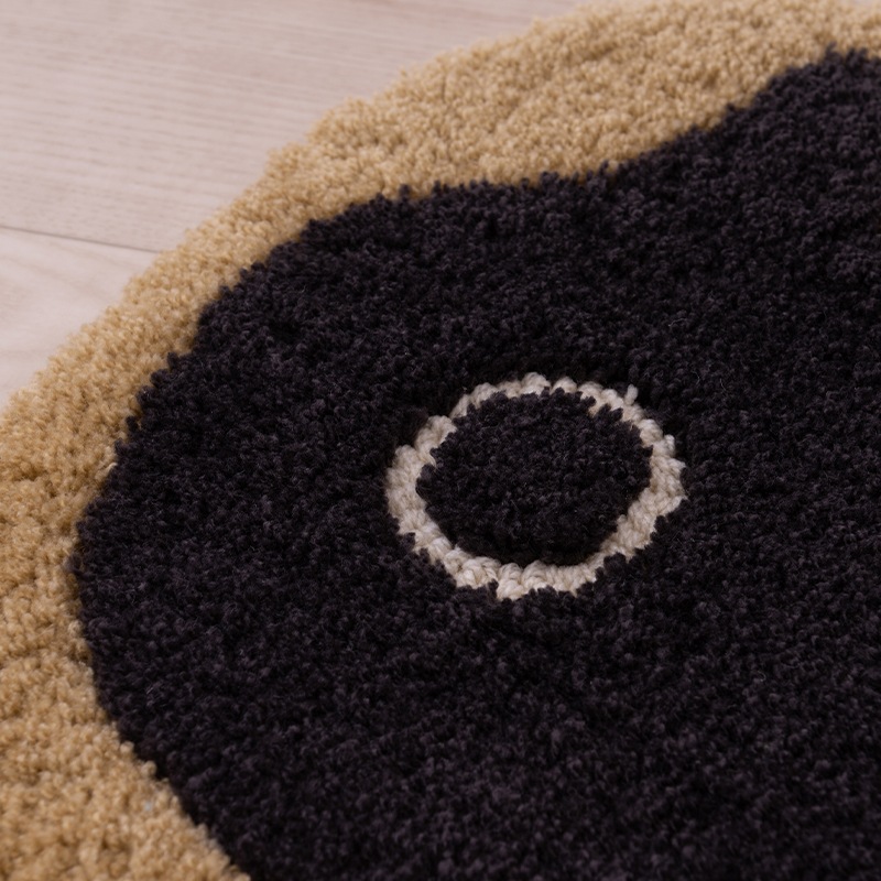 アツコマタノ チェアマット MEME 約32×35cm キャメル/アイボリー