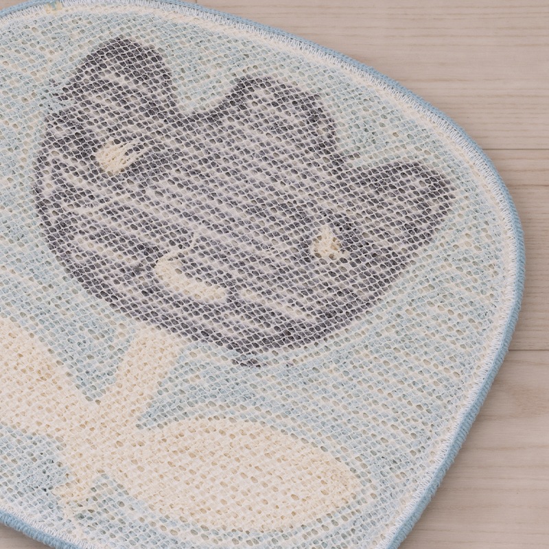 アツコマタノ チェアマット チューリップ 約32×35cm ブルー/イエロー