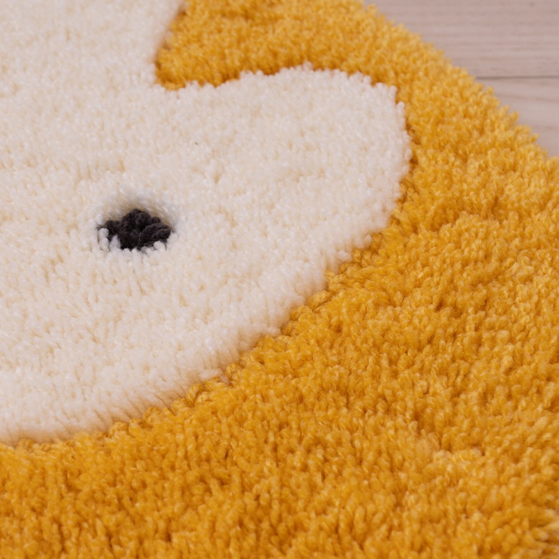 アツコマタノ チェアマット チューリップ 約32×35cm ブルー/イエロー