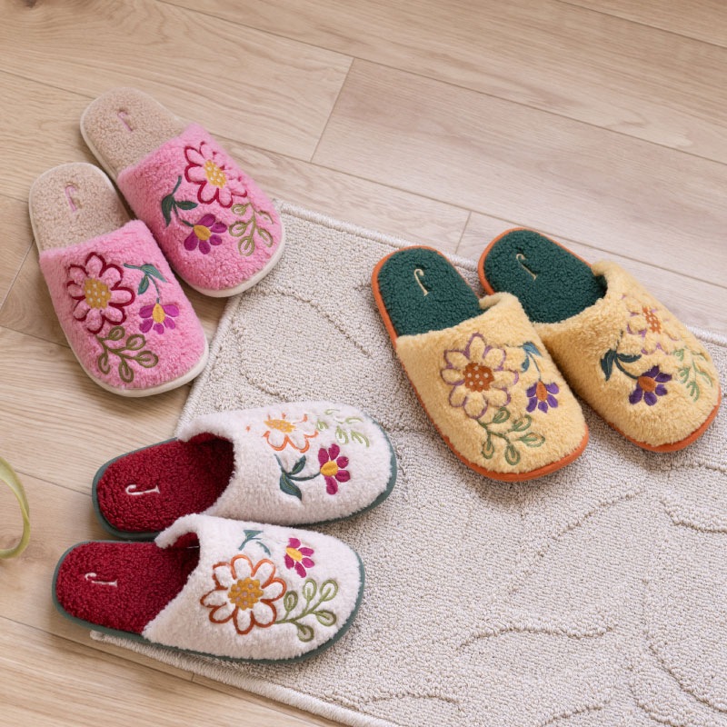 ホコモモラ セゴビア スリッパ 約22～24cm ベージュ/ピンク/イエロー