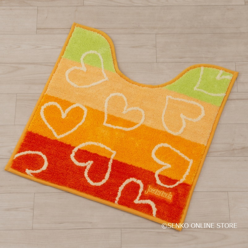 【トイレマット】約60×60cm イエロー/ピンク Jocomomola（ホコモモラ） コラソン3 