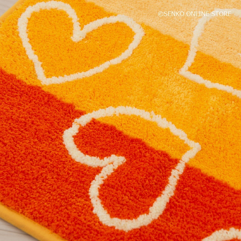 【トイレマット】約60×60cm イエロー/ピンク Jocomomola（ホコモモラ） コラソン3 