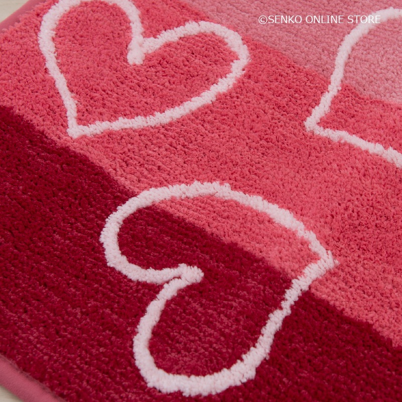 【トイレマット】約60×60cm イエロー/ピンク Jocomomola（ホコモモラ） コラソン3 