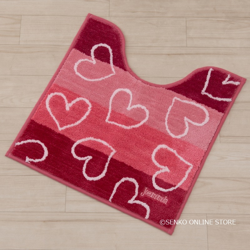 【トイレマット】約60×60cm イエロー/ピンク Jocomomola（ホコモモラ） コラソン3 