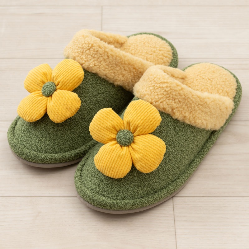 ホコモモラ リオ スリッパ 約22~24cm ベージュ/グリーン/オレンジ