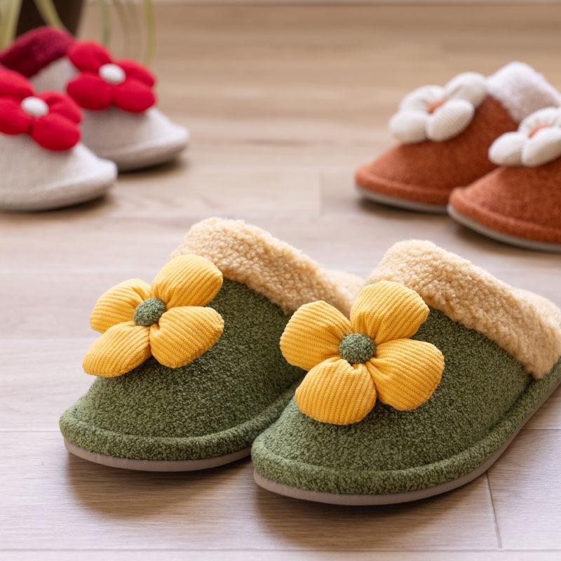 ホコモモラ リオ スリッパ 約22~24cm ベージュ/グリーン/オレンジ