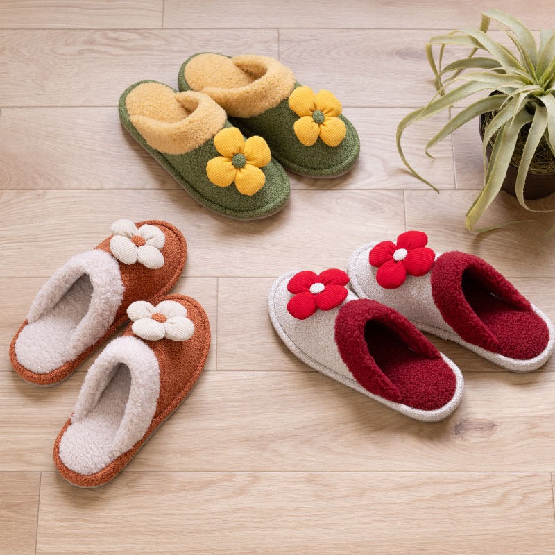 ホコモモラ リオ スリッパ 約22~24cm ベージュ/グリーン/オレンジ