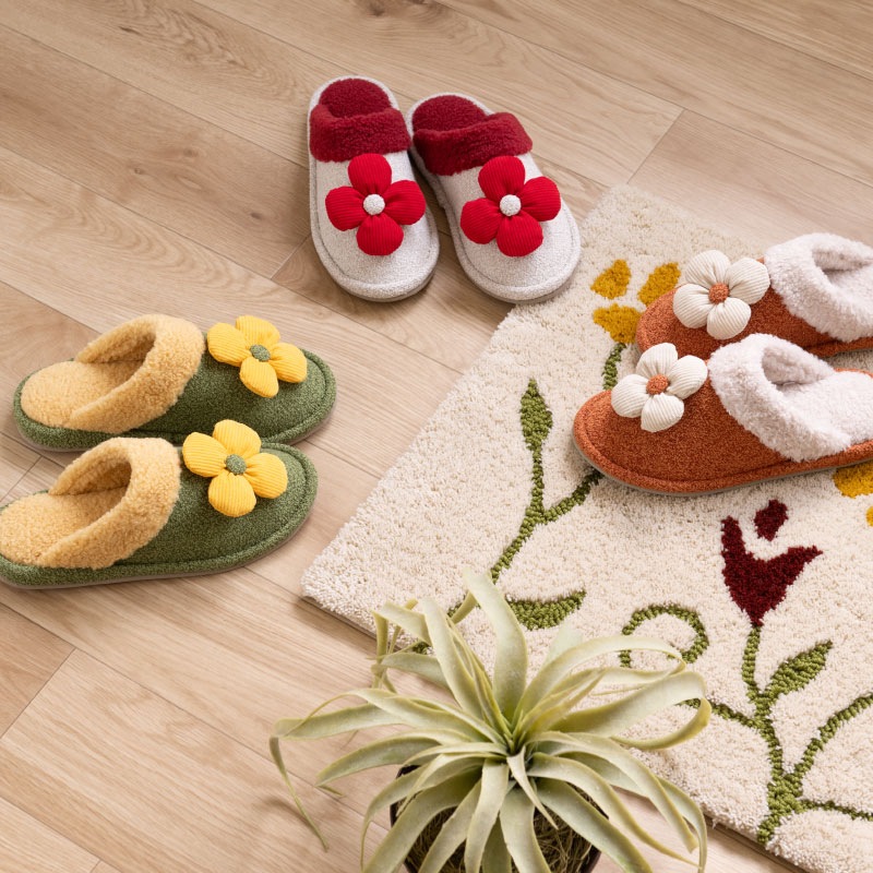 ホコモモラ リオ スリッパ 約22~24cm ベージュ/グリーン/オレンジ