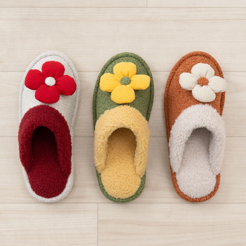 ホコモモラ リオ スリッパ 約22~24cm ベージュ/グリーン/オレンジ