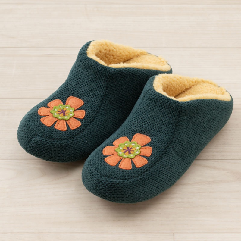 ホコモモラ インペリアル スリッパ 約22~24cm ベージュ/グリーン/レッド