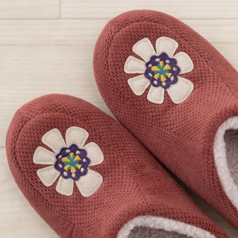 ホコモモラ インペリアル スリッパ 約22~24cm ベージュ/グリーン/レッド