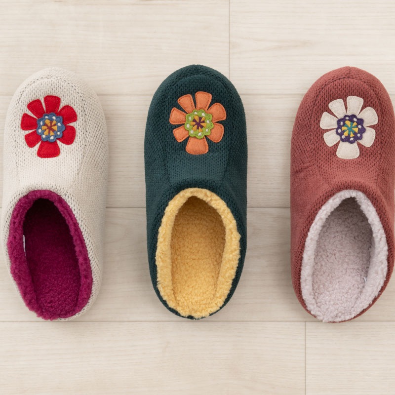 ホコモモラ インペリアル スリッパ 約22~24cm ベージュ/グリーン/レッド