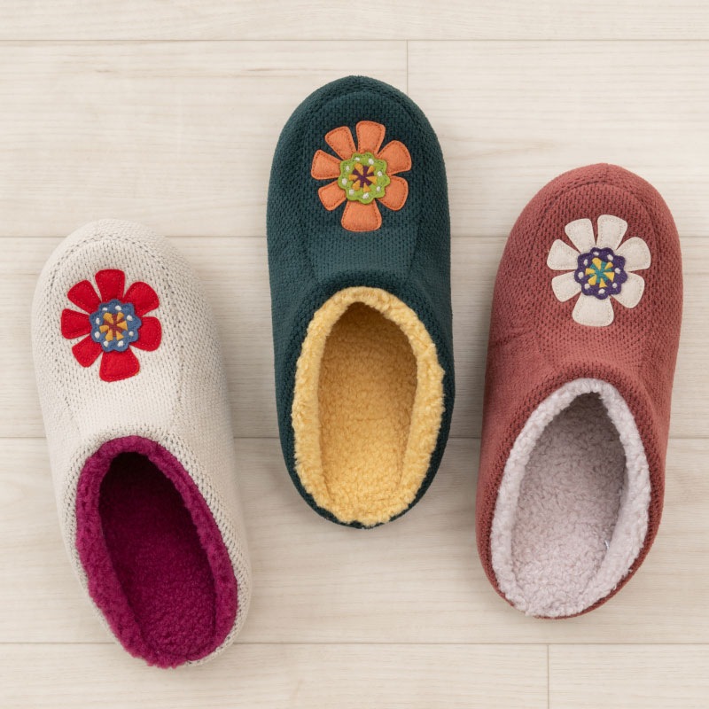 ホコモモラ インペリアル スリッパ 約22~24cm ベージュ/グリーン/レッド