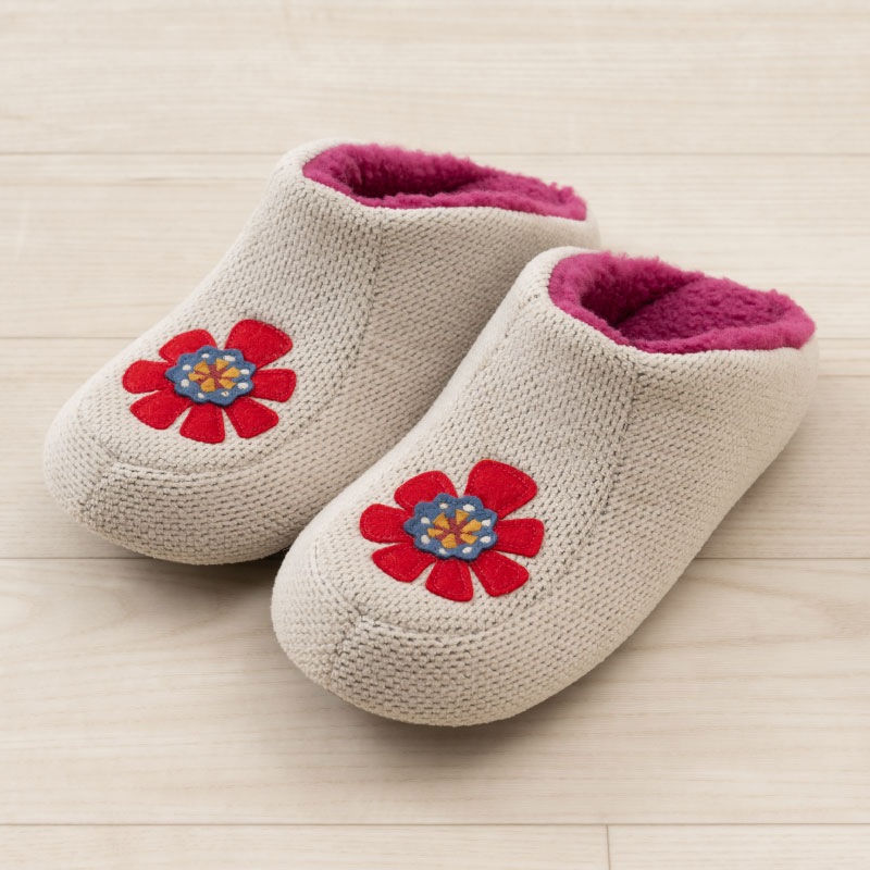 ホコモモラ インペリアル スリッパ 約22~24cm ベージュ/グリーン/レッド