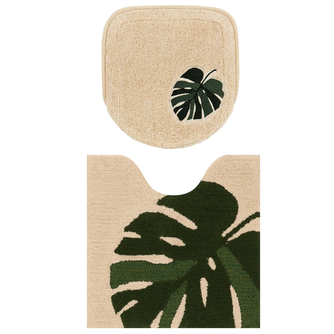 M+home モンステラ トイレ2点セット トイレ兼用フタカバー+トイレ