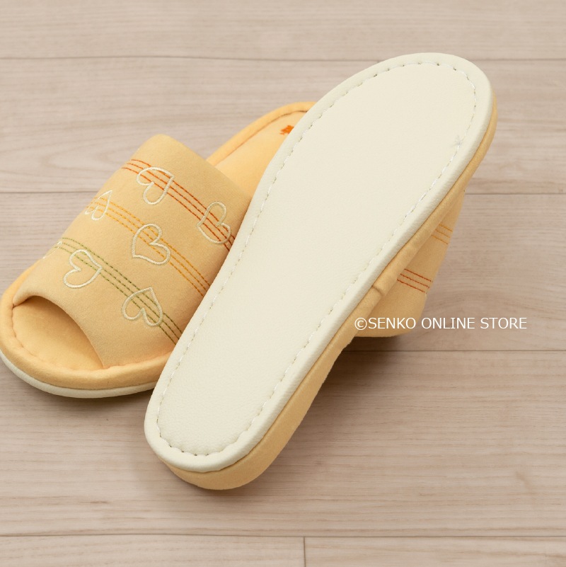 【スリッパ】フリーサイズ イエロー/ピンク Jocomomola（ホコモモラ） コラソン3 