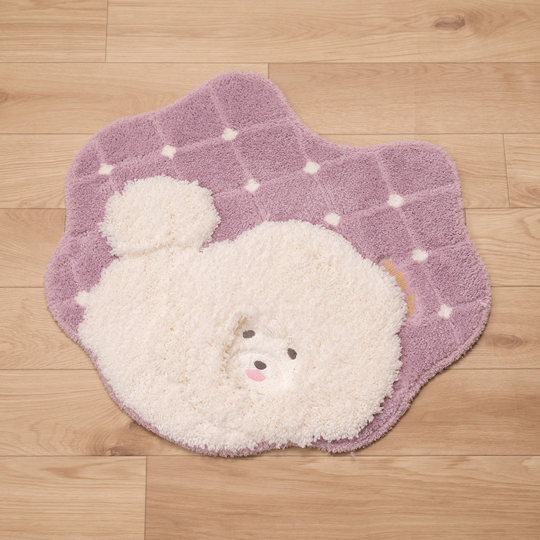 SDS クラウドビション トイレマット 約58×65cm ベージュ/ピンク