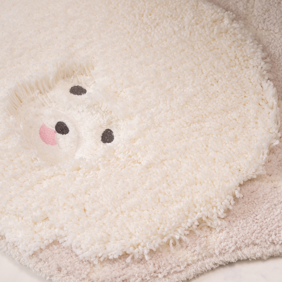 SDS クラウドビション トイレマット 約58×65cm ベージュ/ピンク