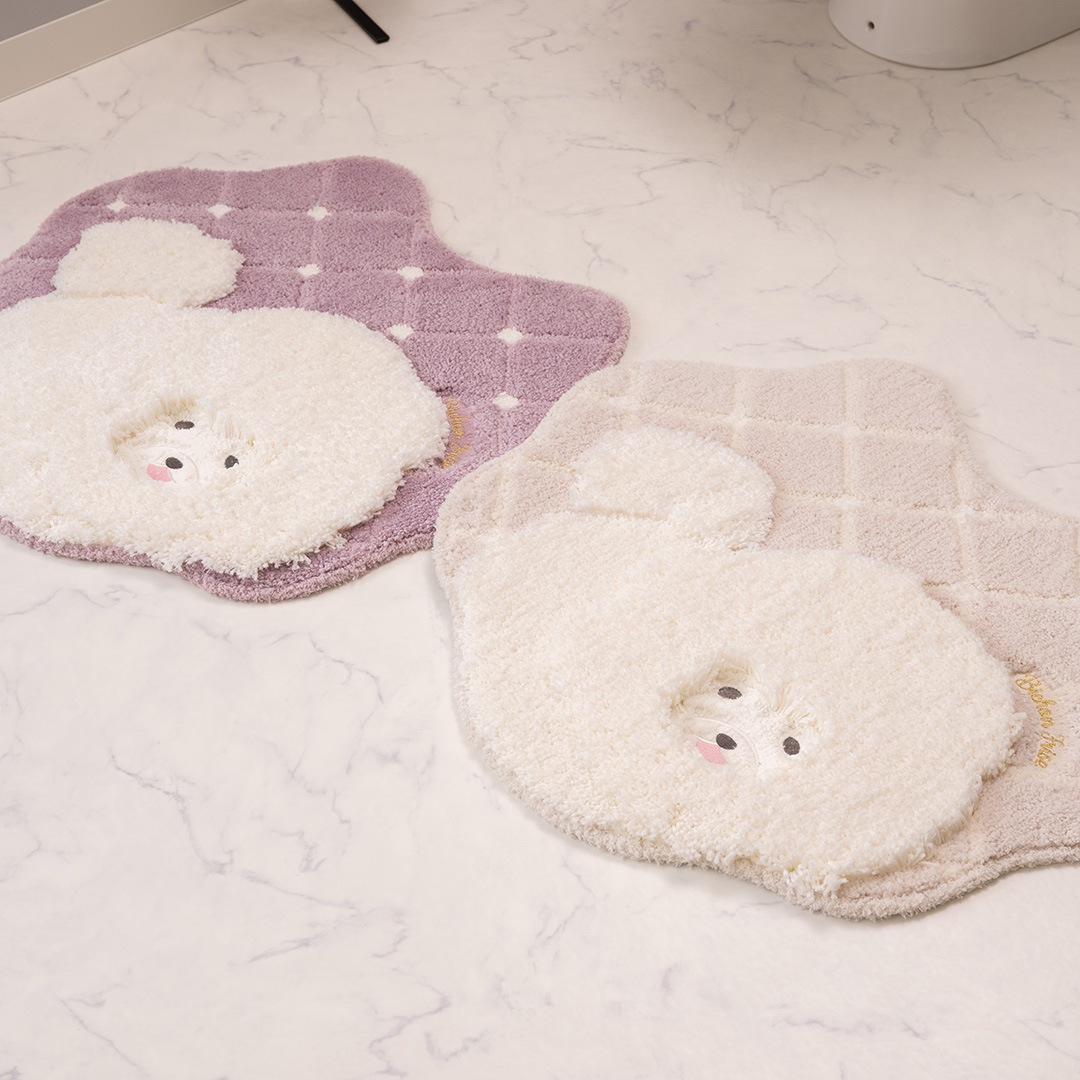 SDS クラウドビション トイレマット 約58×65cm ベージュ/ピンク