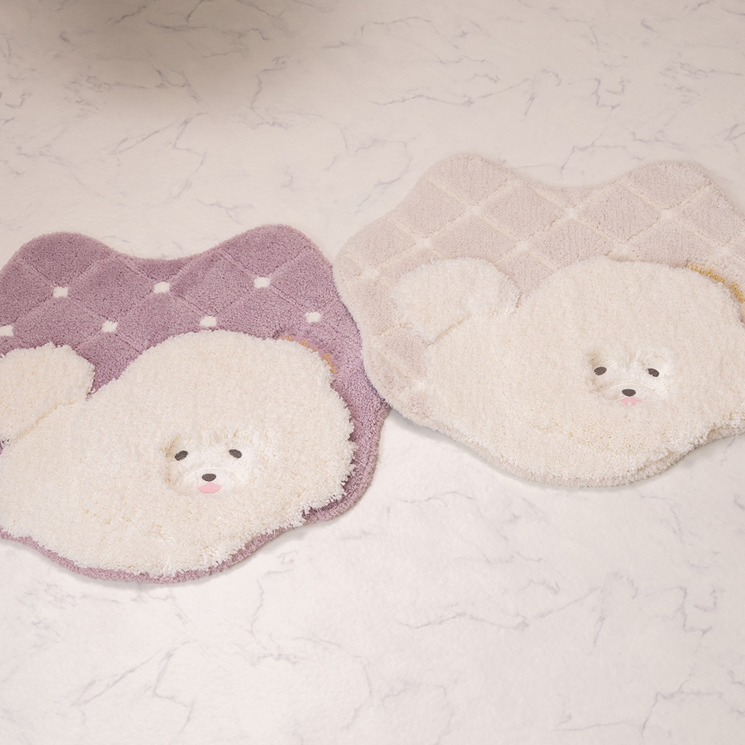 SDS クラウドビション トイレマット 約58×65cm ベージュ/ピンク