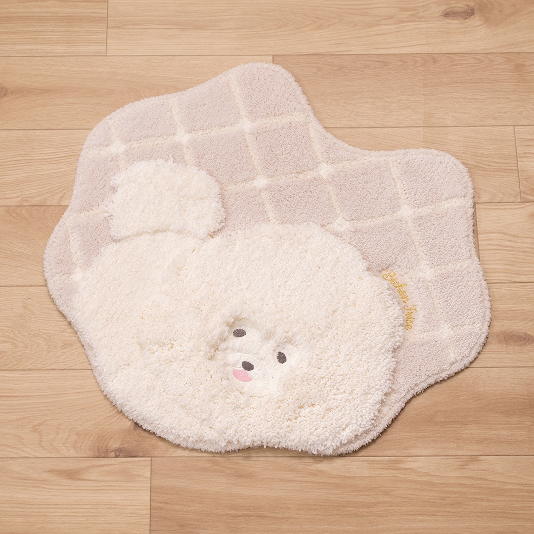 SDS クラウドビション トイレマット 約58×65cm ベージュ/ピンク