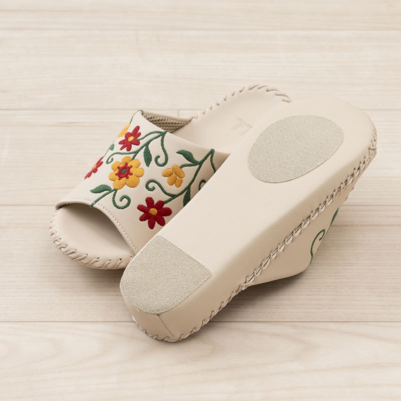 シビラ フロラシオン スリッパ Sサイズ(約21.5~22.5cm)Mサイズ(約22.5~23.5cm)/Lサイズ(約23.5~24.5cm) ベージュ/ネイビーブルー