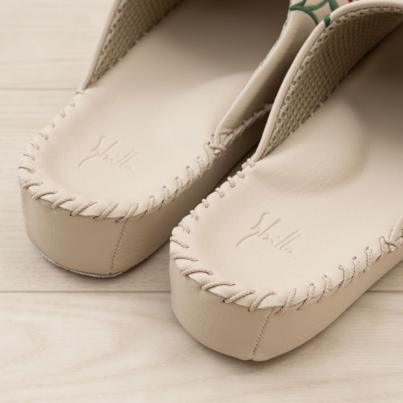 シビラ フロラシオン スリッパ Sサイズ(約21.5~22.5cm)Mサイズ(約22.5~23.5cm)/Lサイズ(約23.5~24.5cm) ベージュ/ネイビーブルー