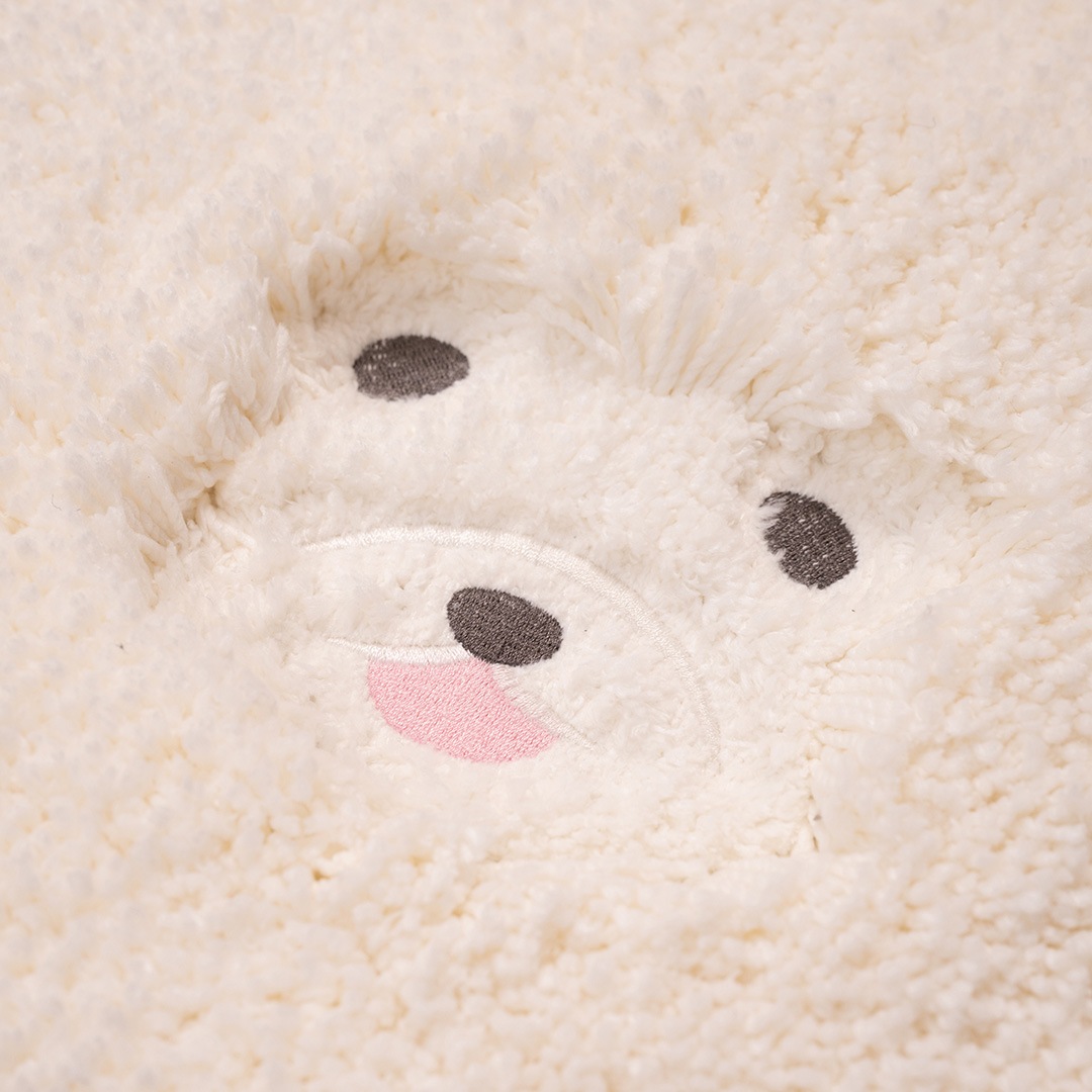 SDS クラウドビション ロングトイレマット 約80×65cm ベージュ/ピンク