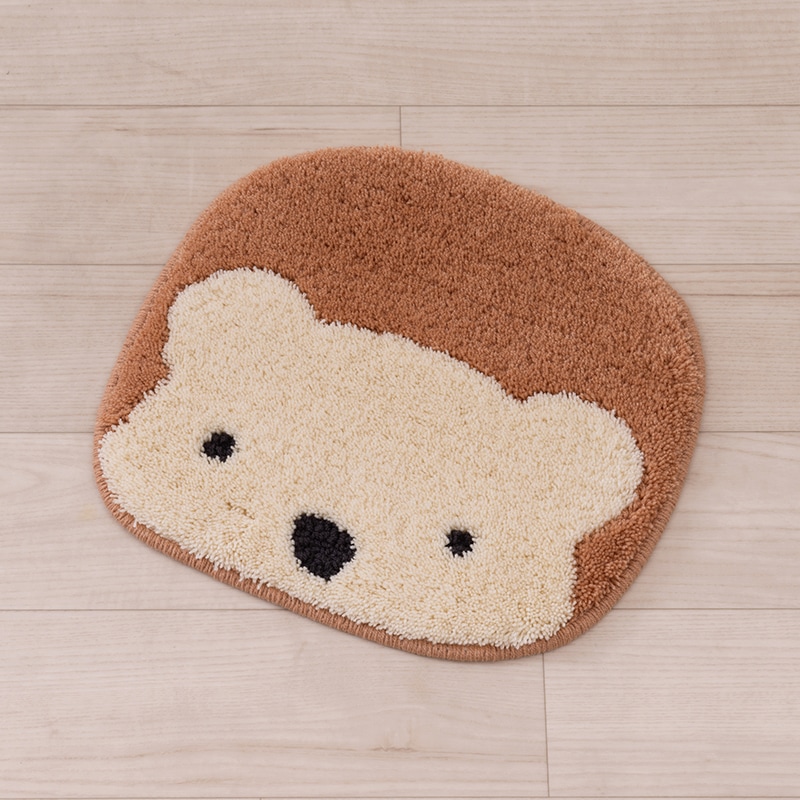 アツコマタノ チェアマット しろくま 約32×35cm ブラウン/カーキ