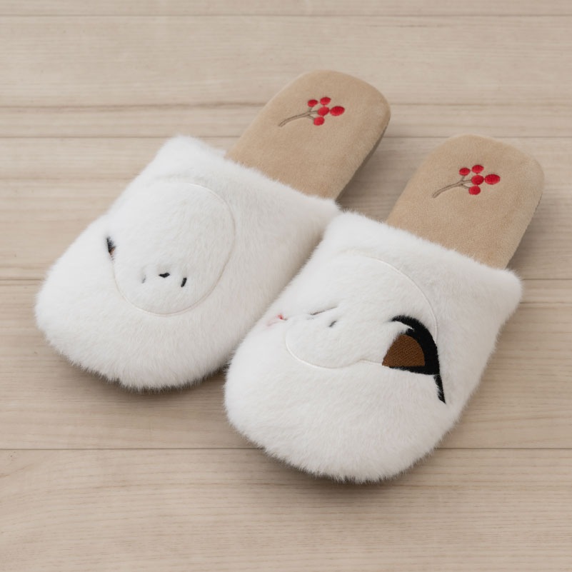 SDS なかよしシマエナガ スリッパ 約22～24cm ブルー/ベージュ