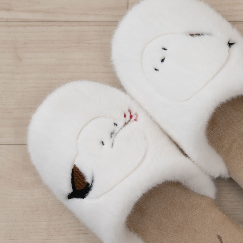 SDS なかよしシマエナガ スリッパ 約22～24cm ブルー/ベージュ