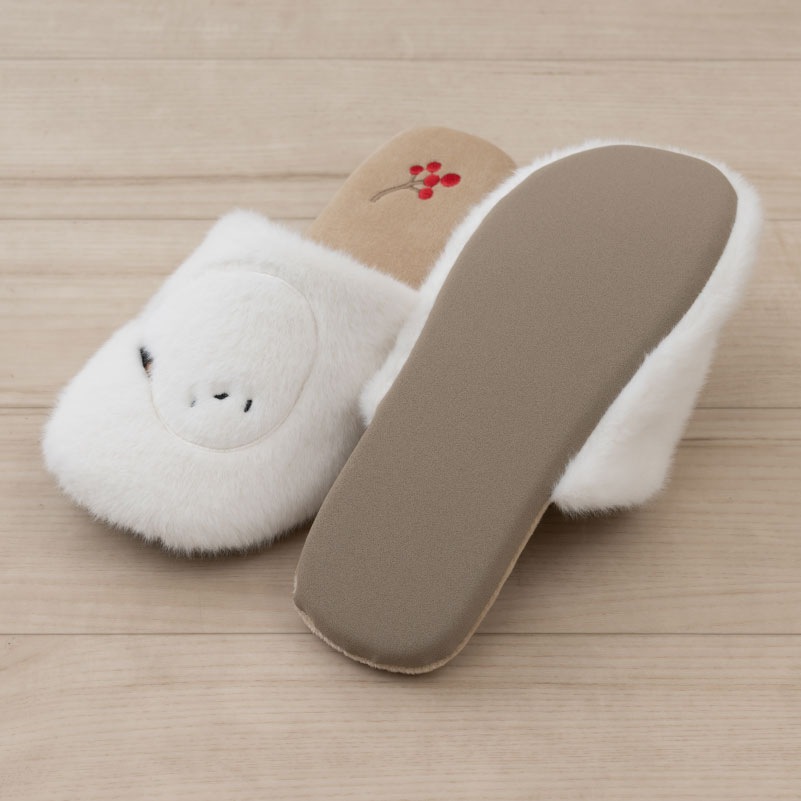 SDS なかよしシマエナガ スリッパ 約22～24cm ブルー/ベージュ