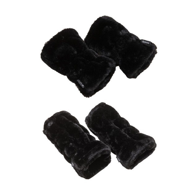 ★SDS Boappa(ボアッパ) ハンドウォーマー&レッグウォーマー 2点セット ブラック/ワインレッド