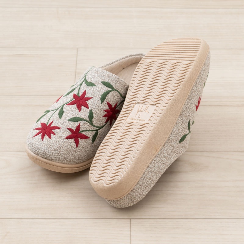 シビラ フロレリア スリッパ 適応サイズ：Mサイズ（約22.5～23.5cm）/Lサイズ（約23.5～24.5cm） ブルー/ベージュ/グリーン/レッド