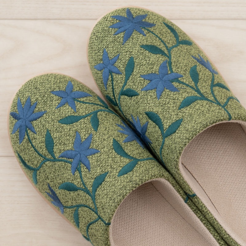シビラ フロレリア スリッパ 適応サイズ：Mサイズ（約22.5～23.5cm）/Lサイズ（約23.5～24.5cm） ブルー/ベージュ/グリーン/レッド