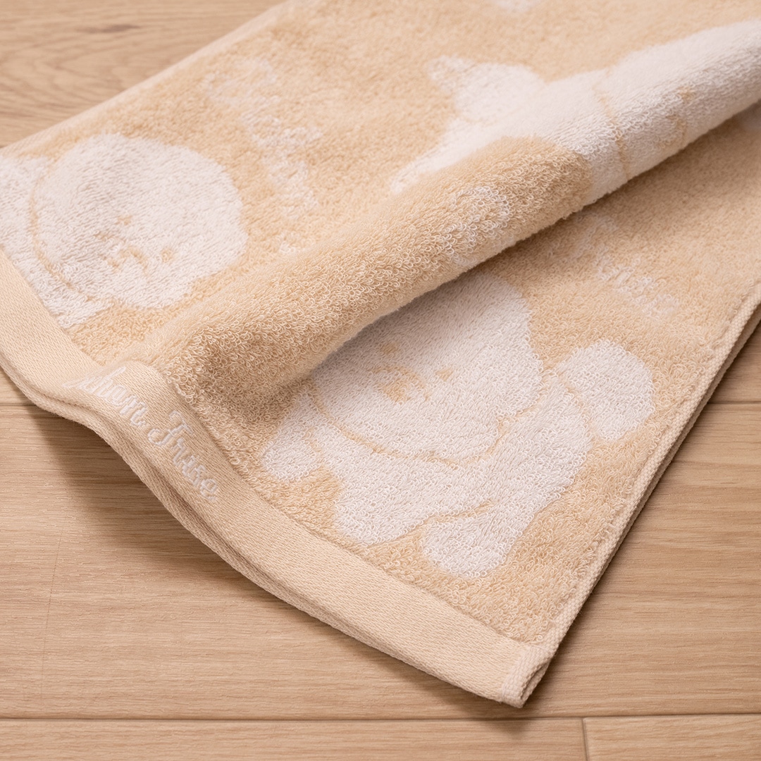 SDS クラウドビション ハンドタオル 約34×70cm ベージュ/ピンク