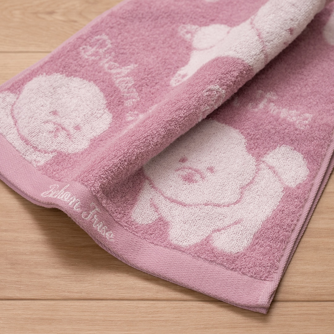 SDS クラウドビション ハンドタオル 約34×70cm ベージュ/ピンク