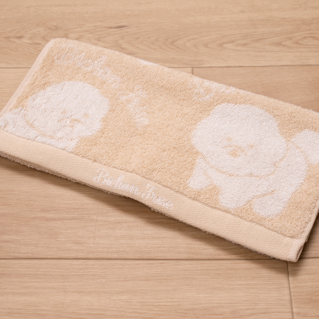 SDS クラウドビション ハンドタオル 約34×70cm ベージュ/ピンク