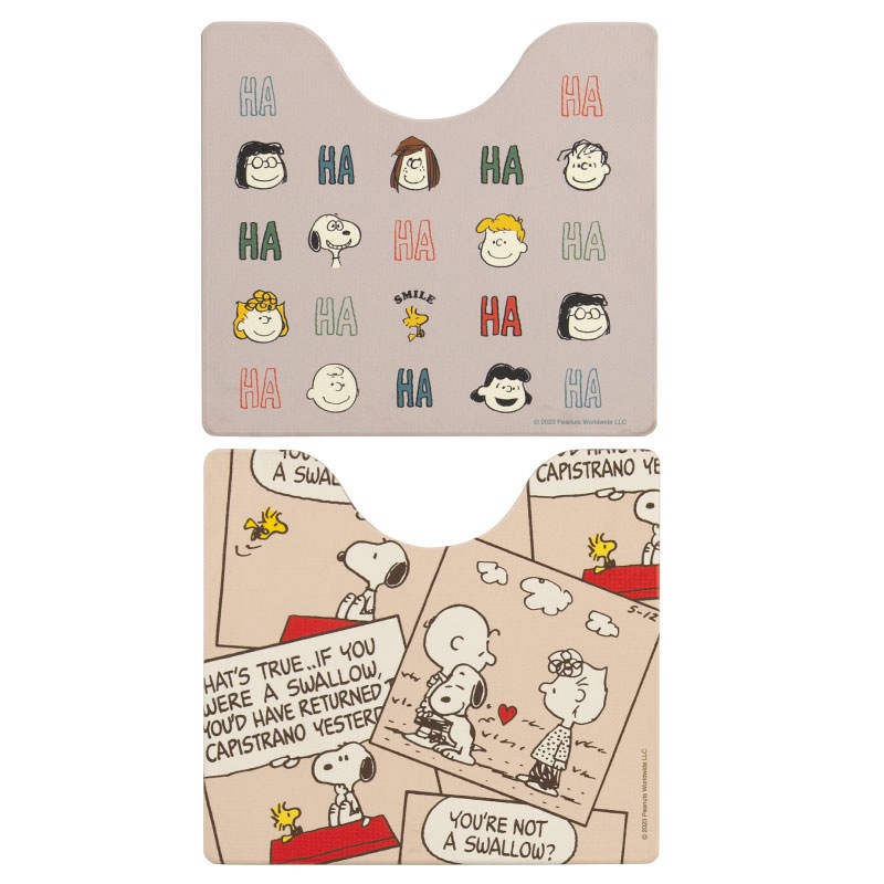 【PVCトイレマット 床暖房対応 スヌーピー SNOOPY ピーナッツ キャラ 可愛い】約55×60cm PEANUTS エブリデイ スマイル/キュートコミック