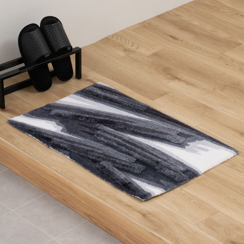 M+home ハルヤタ インテリアマット 約50×75cm ネイビーブルー