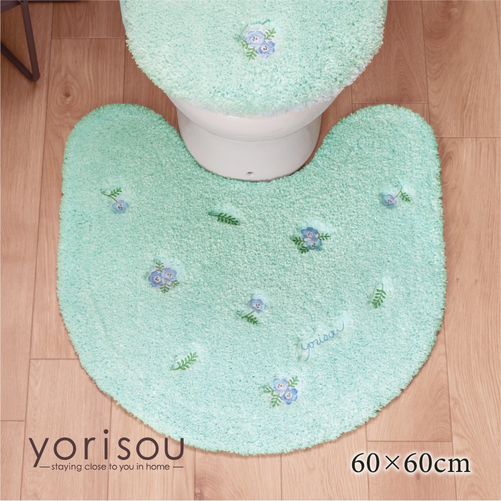 SDS yorisou スイートネモフィラ トイレマット 約60×60cm ブルー