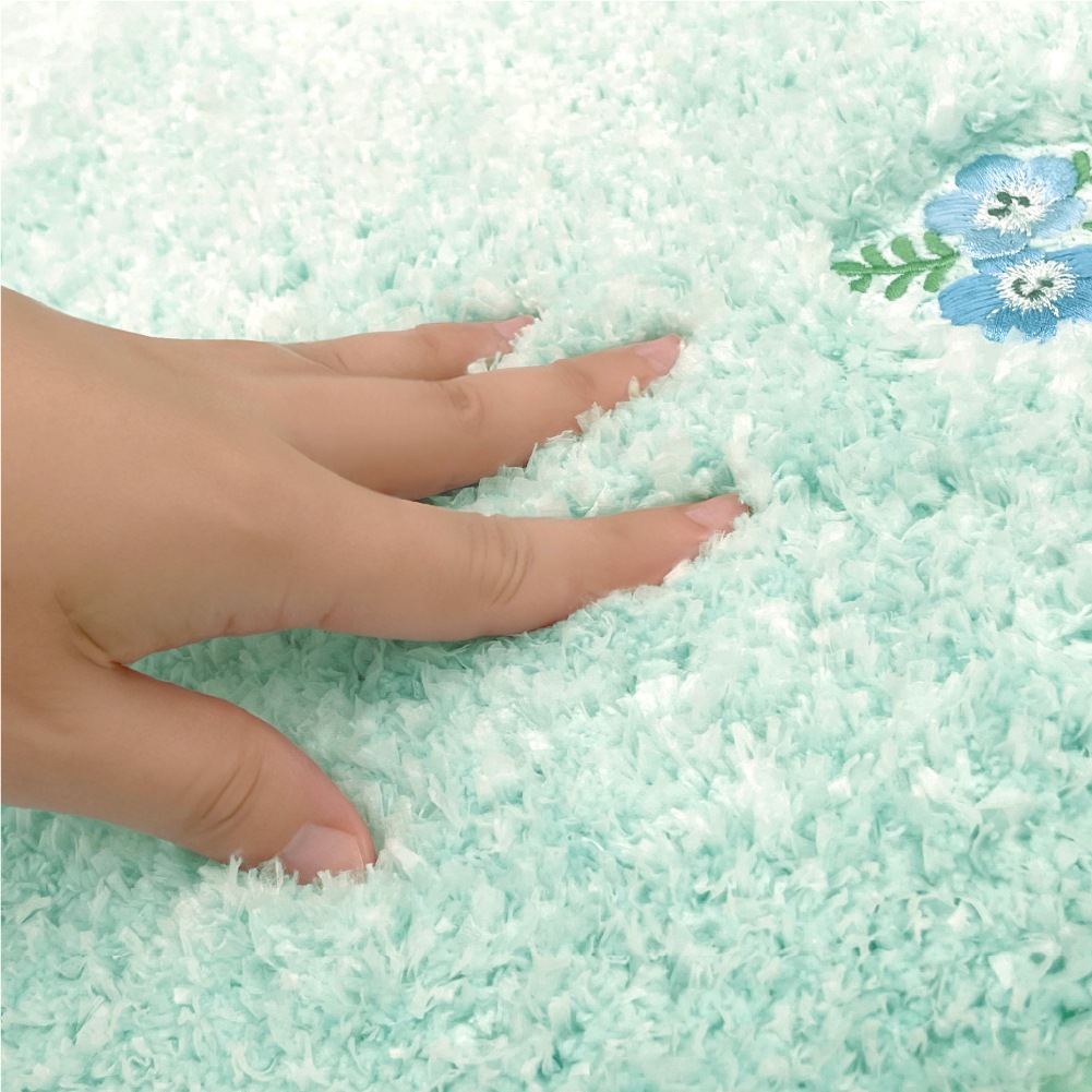 SDS yorisou スイートネモフィラ ロングトイレマット 約80×60cm ブルー