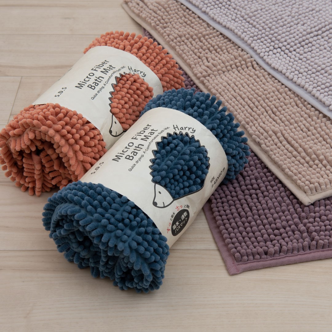 バスマット マイクロモール 吸水速乾 ハリネズミ ギフト向けパッケージ