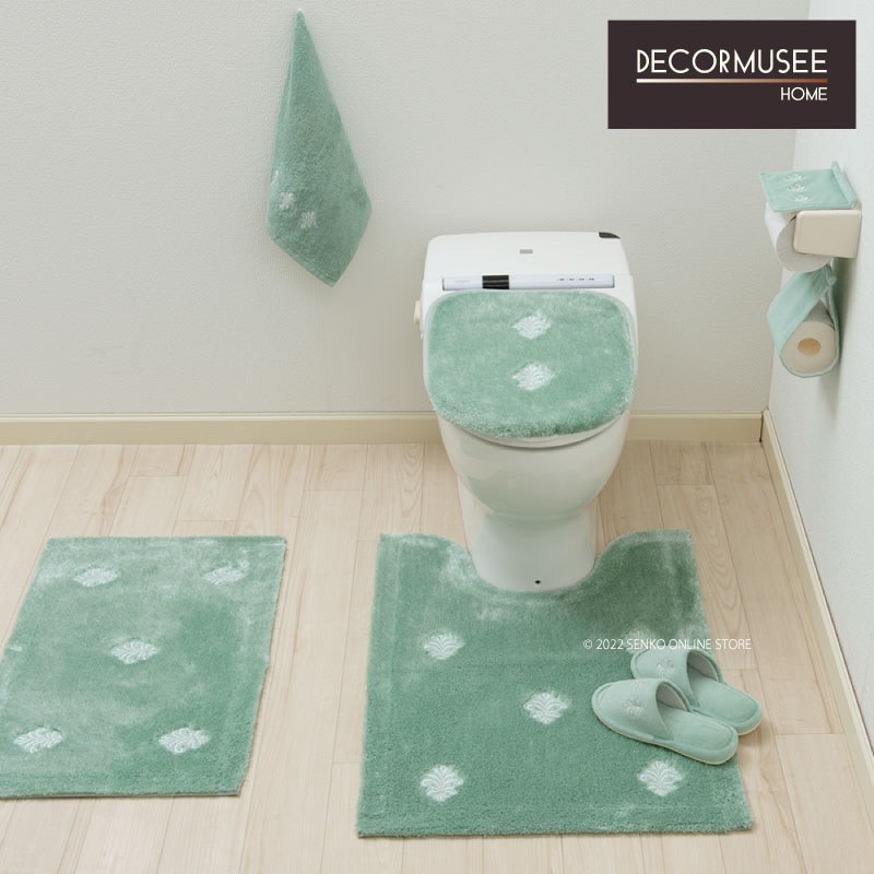 デコールミュゼ エンブレム ロングトイレマット 約80×60cm ベージュ