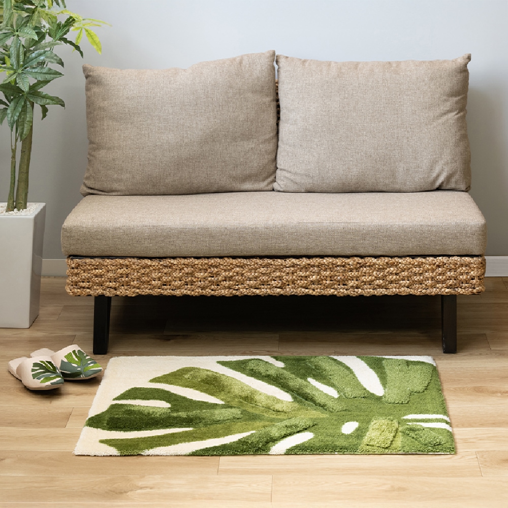 M+home レフティ インテリアマット 約60×90cm グリーン