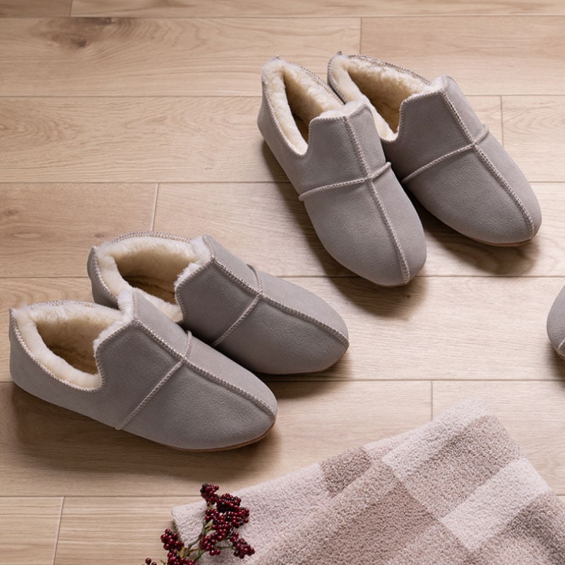 M+home アデレード3 スリッパ S(約23~24.5cm)/M(約24.5~26cm)/L(約26~27.5cm) ライトグレー