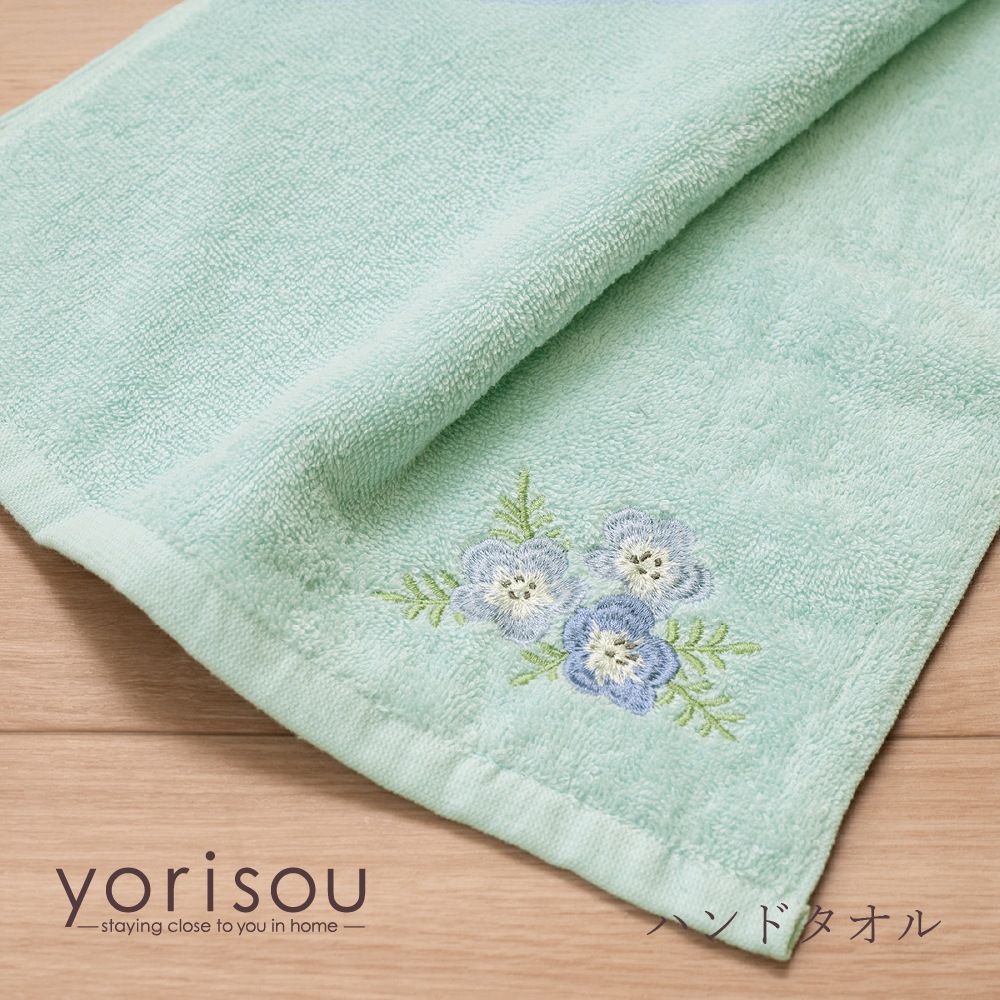 SDS yorisou スイートネモフィラ ハンドタオル 約33×75cm ブルー