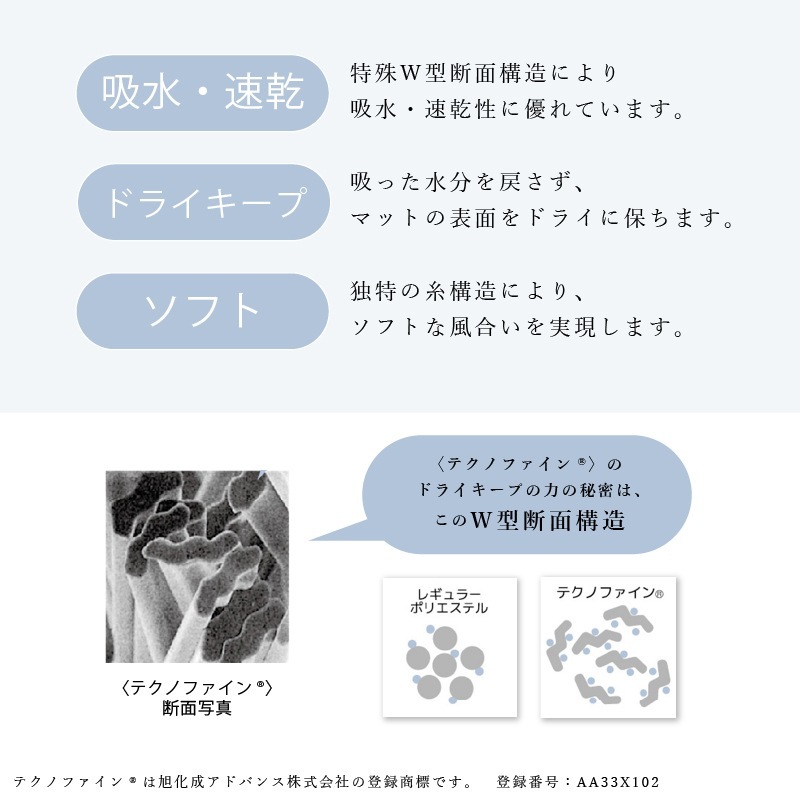 M+home プレミアール　バスマット】約45×65cm ベージュ/ホワイト